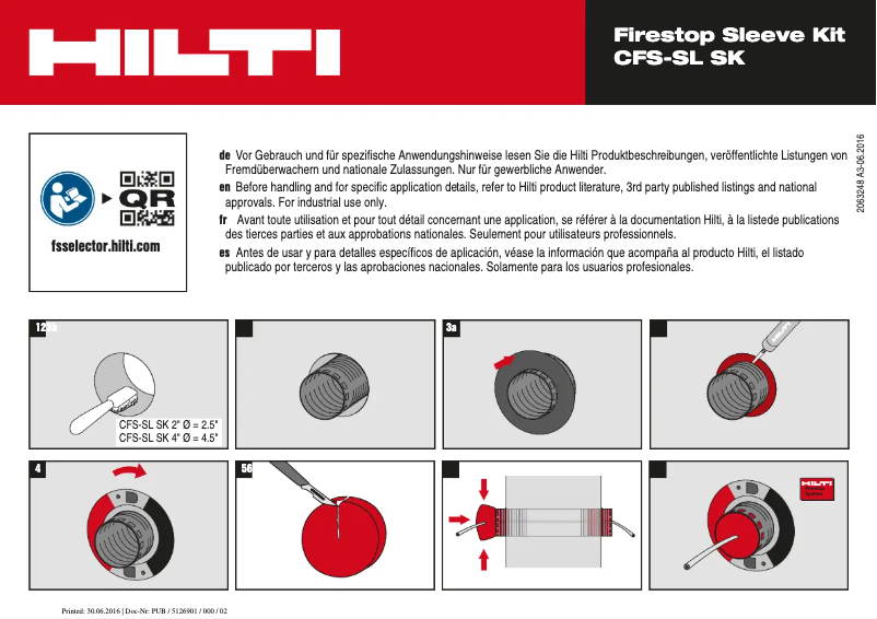 Page 1 de la notice Manuel utilisateur Hilti CFS-SL RK