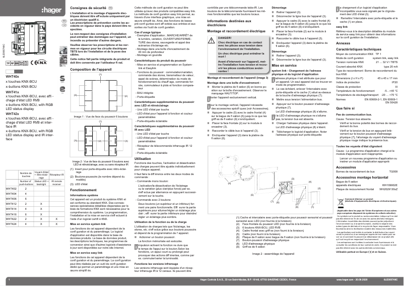 Página 1 del manual Instrucciones / montaje Hager WHT41407Q