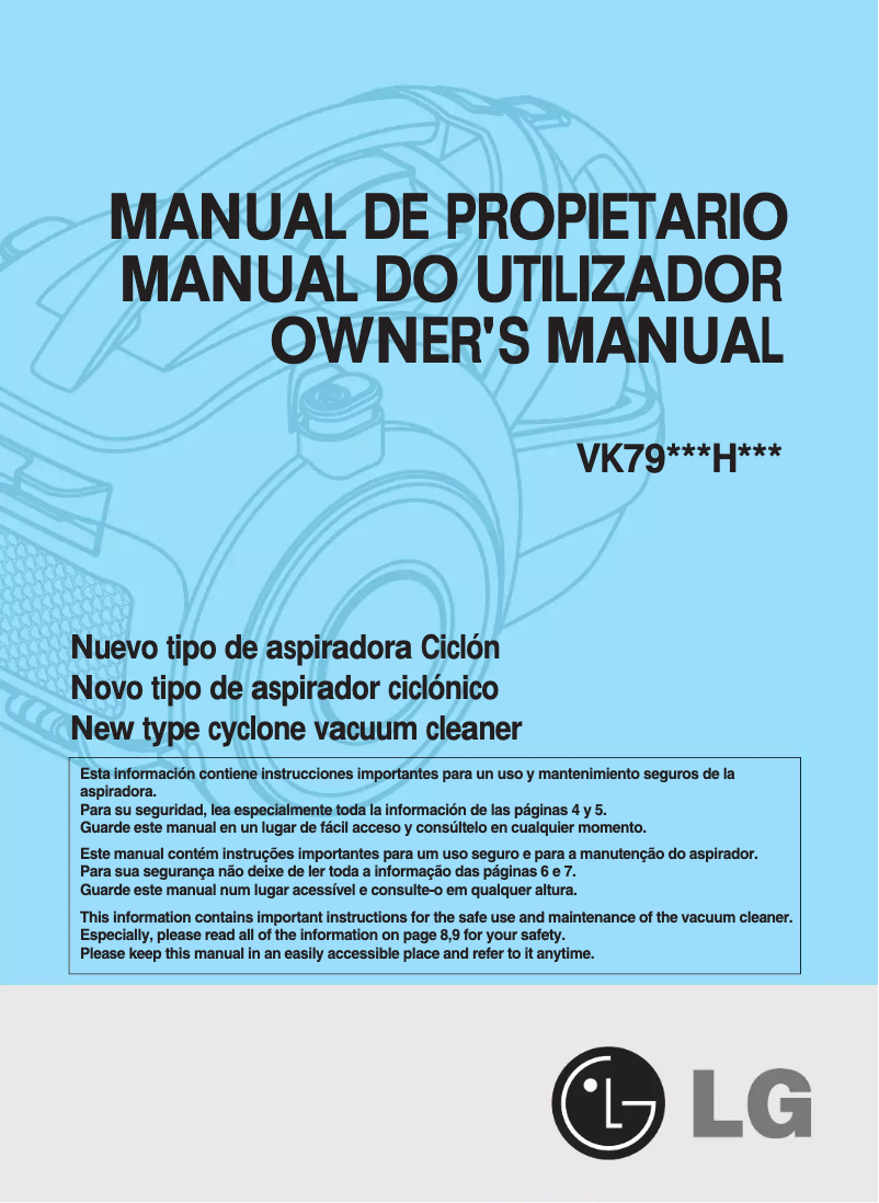 Page 1 of the manual User Manual LG VK7920NHAQT