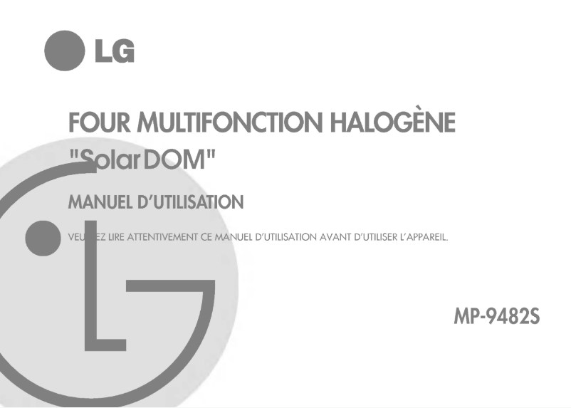 Page 1 de la notice Manuel utilisateur LG MP-9482S