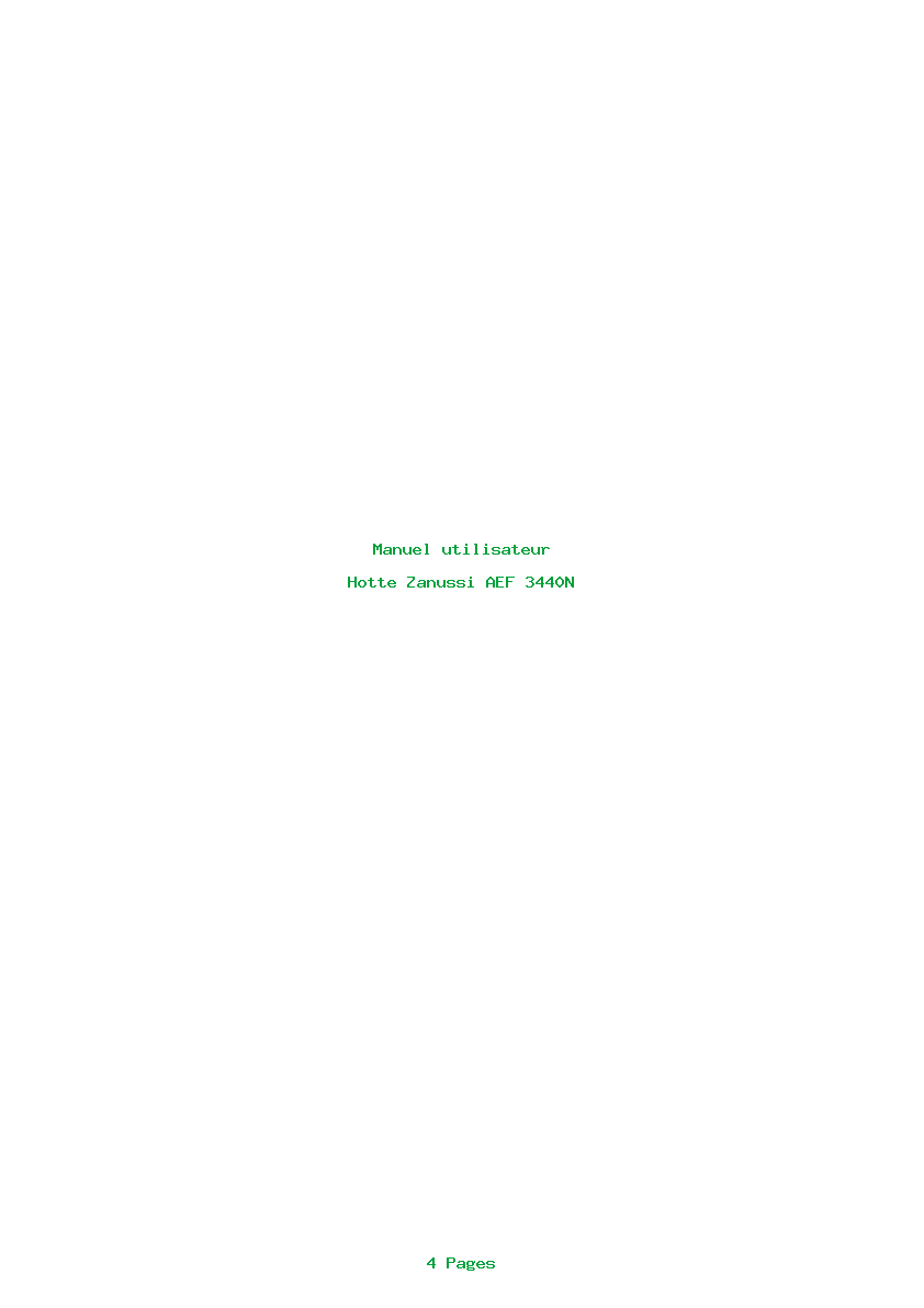 Page 1 de la notice Manuel utilisateur Zanussi AEF 3440N