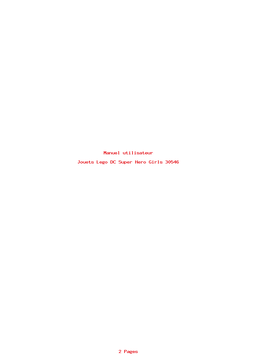 Page 1 de la notice Manuel utilisateur Lego DC Super Hero Girls 30546