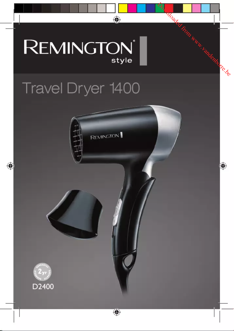 Page 1 de la notice Manuel utilisateur Remington Travel Dryer 1400