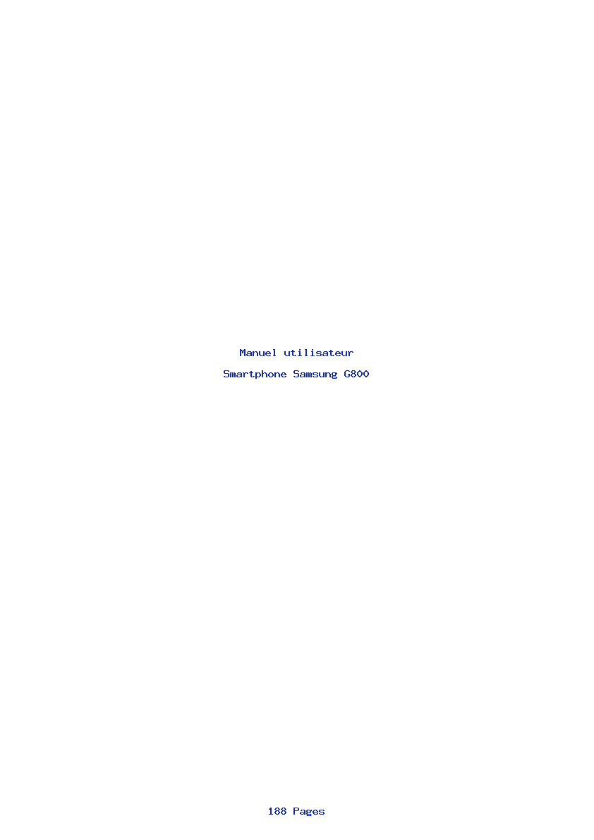 Page 1 de la notice Manuel utilisateur Samsung G800