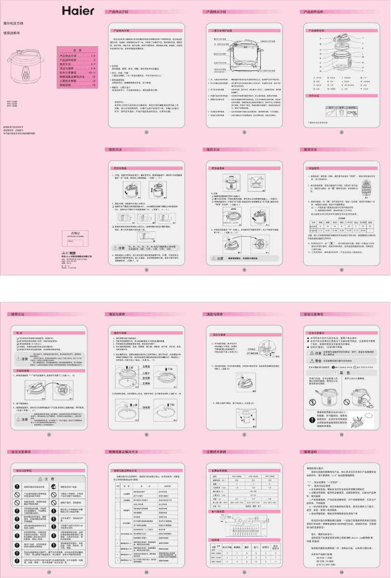 Page 1 de la notice Manuel utilisateur Haier HPC-YS506