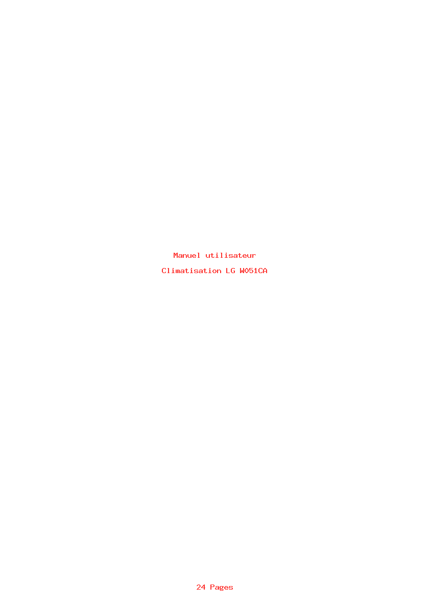 Page 1 de la notice Manuel utilisateur LG W051CA