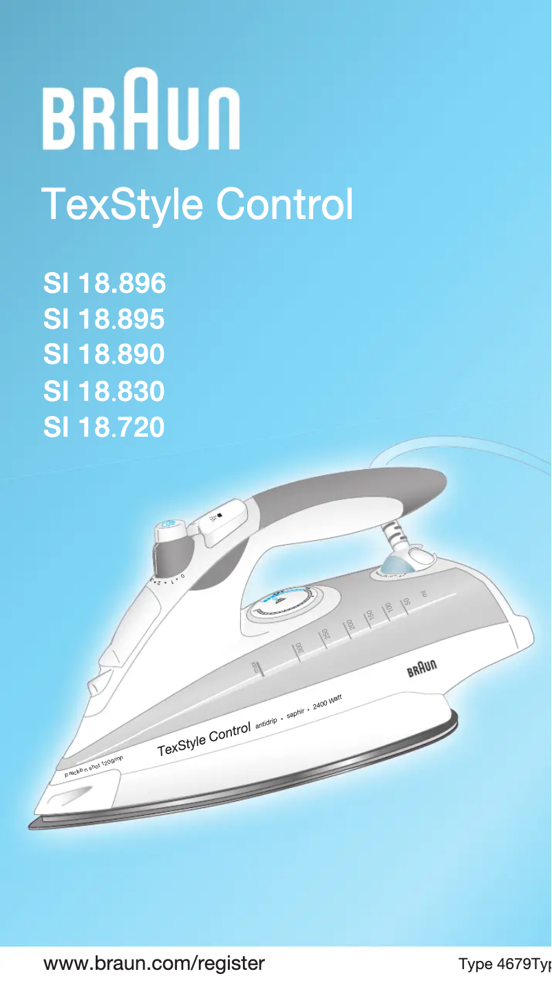 Página 1 del manual Manual de usuario Braun TexStyle Control SI18896