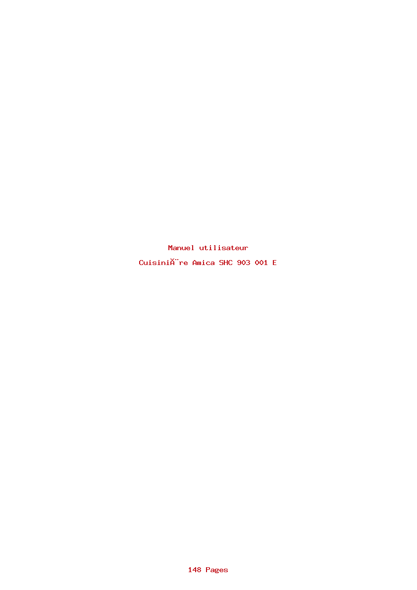 Page 1 de la notice Manuel utilisateur Amica SHC 903 001 E