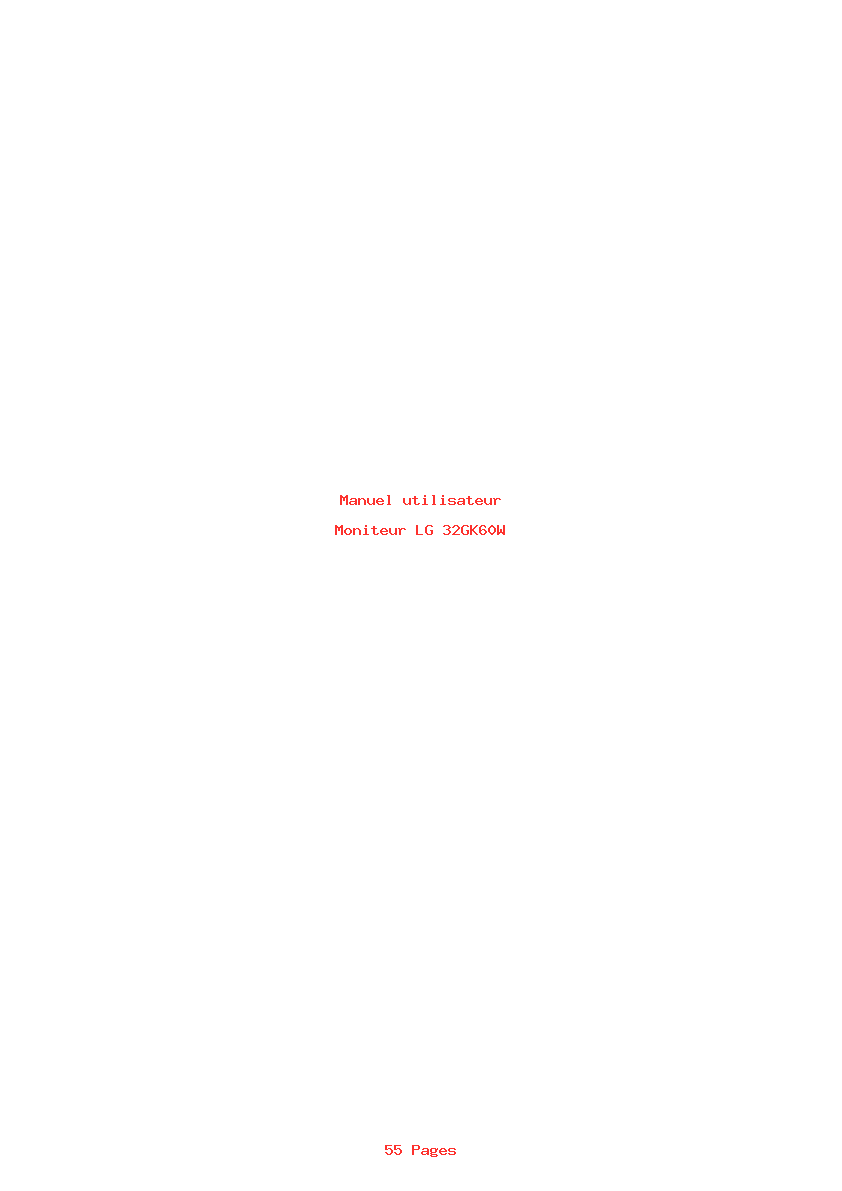 Page 1 de la notice Manuel utilisateur LG 32GK60W