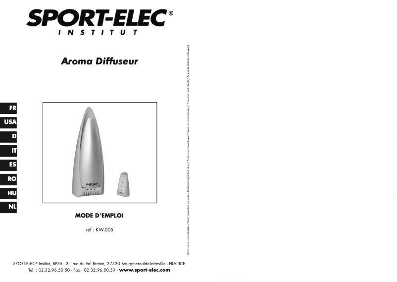 Page 1 de la notice Manuel utilisateur Sport-Elec KW-005