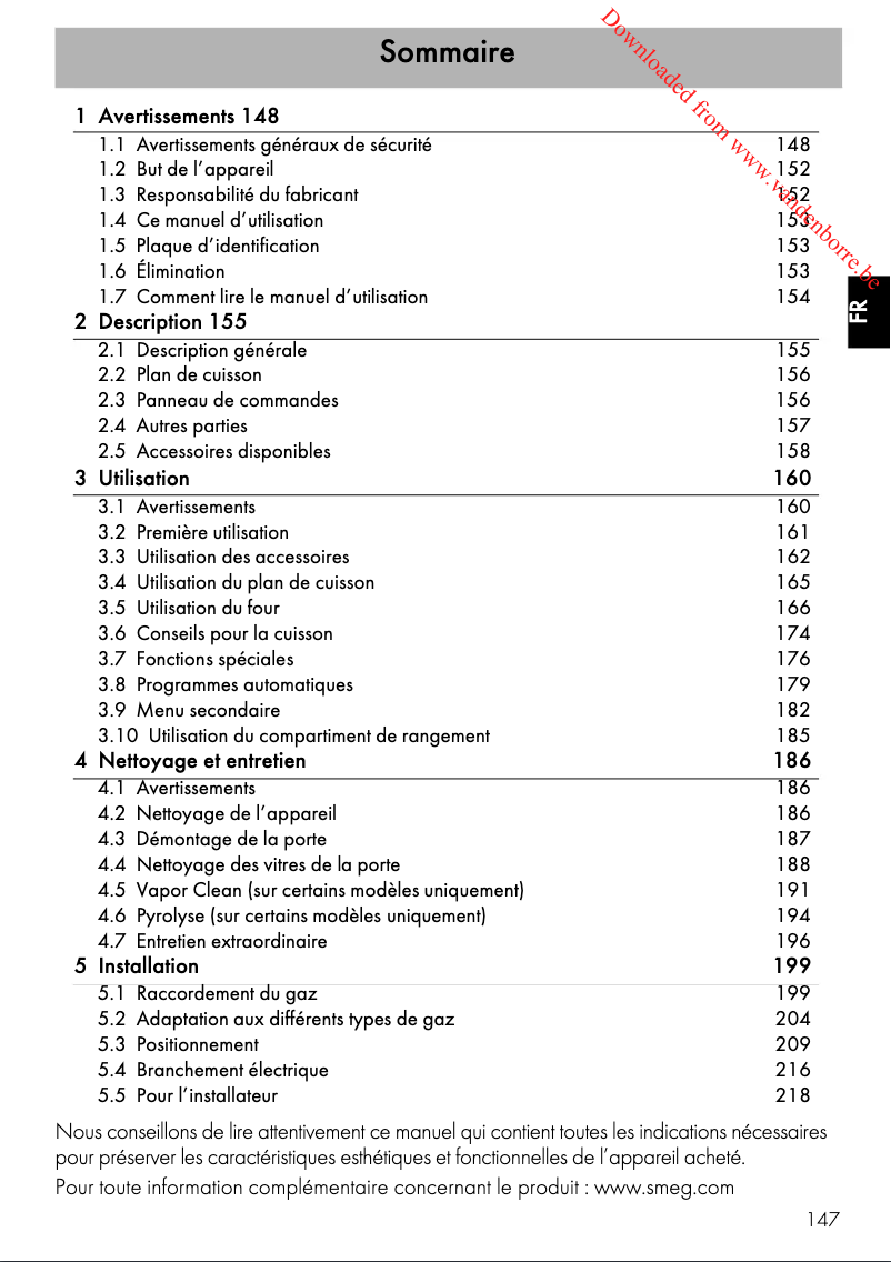 Página 1 del manual Manual de usuario Smeg Portofino CPF9GMOG