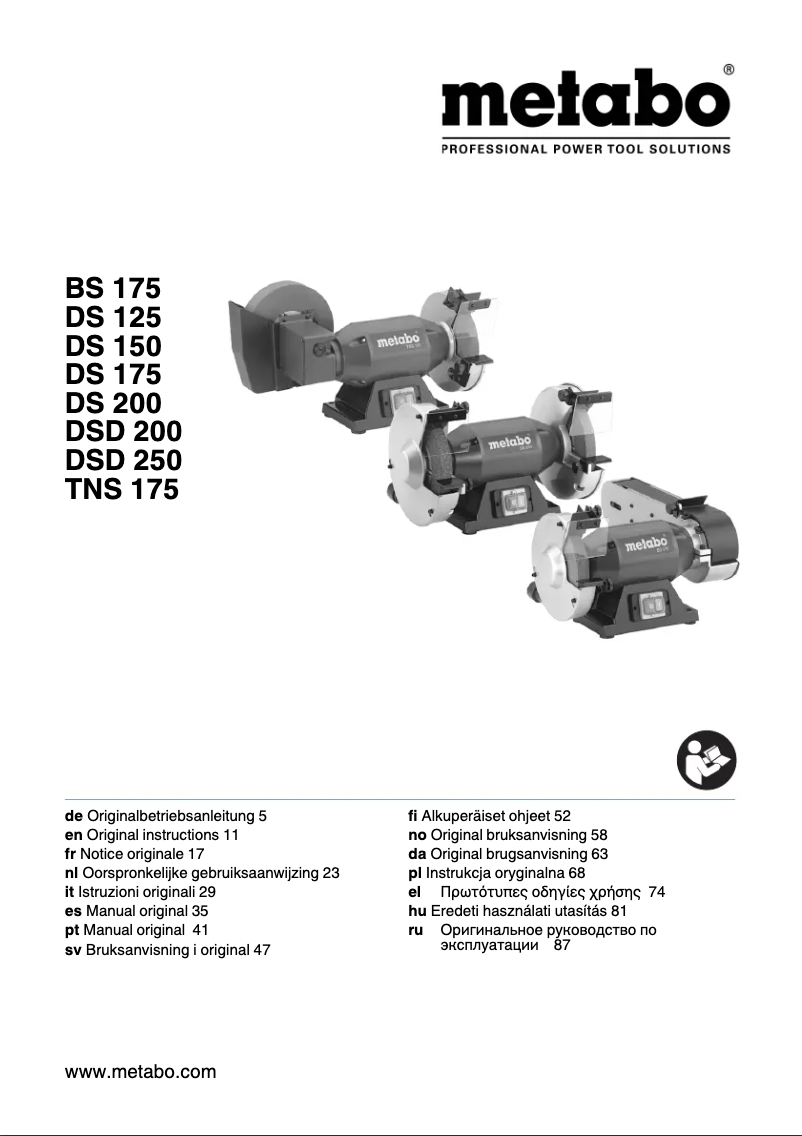 Page 1 of the manual User Manual Metabo DS 150