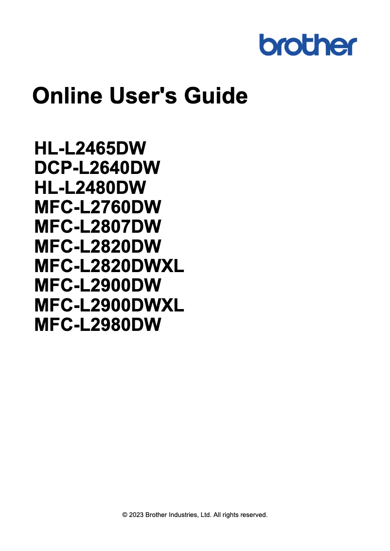 Page 1 de la notice Manuel utilisateur Brother DCP-L2640DW