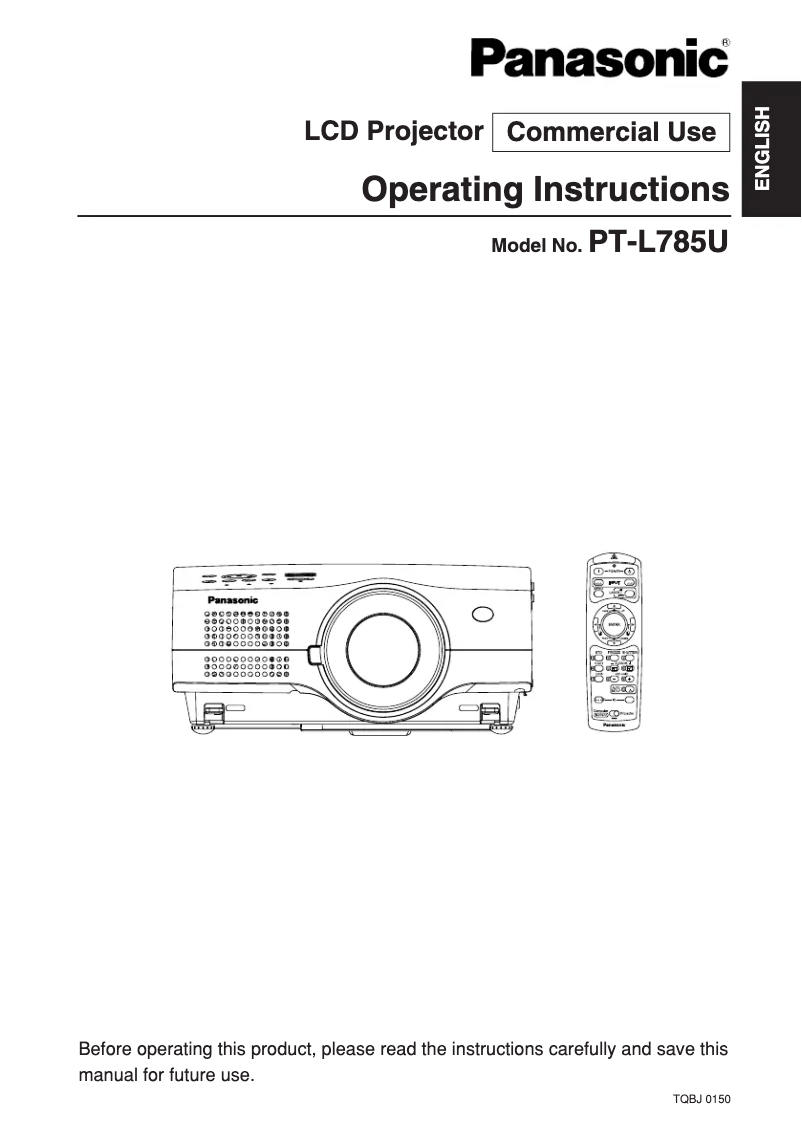 Page 1 of the manual User Manual Panasonic PT-L785U