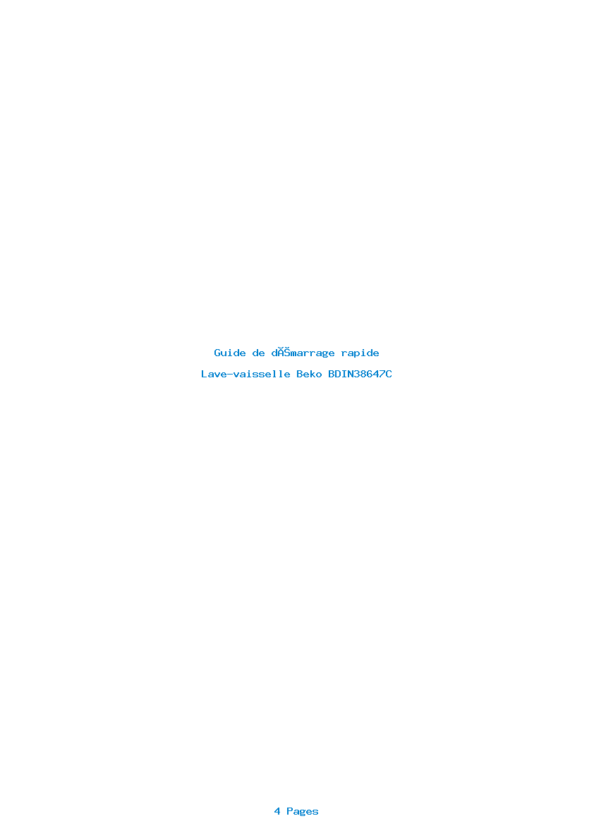 Image de la première page du manuel de l'appareil BDIN38647C