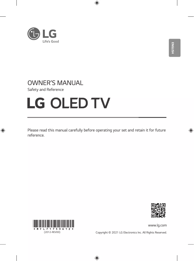 Page 1 de la notice Manuel utilisateur LG OLED77G1PVA.AMAG