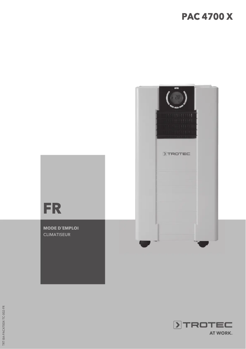 Page 1 of the manual User Manual Trotec PAC 4700 X