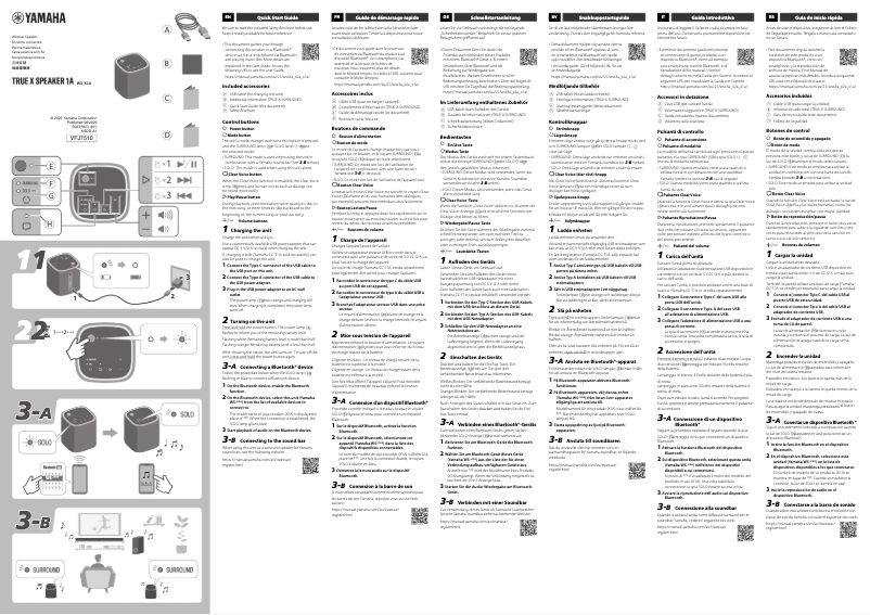Page 1 de la notice Guide de démarrage rapide Yamaha True X Speaker 1A WS-X1A
