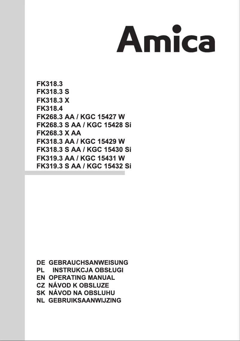 Page 1 de la notice Manuel utilisateur Amica KGC 15431 W