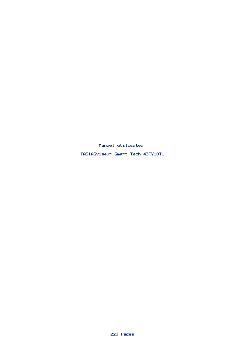 Page 1 de la notice Manuel utilisateur Smart Tech 43FV10T1