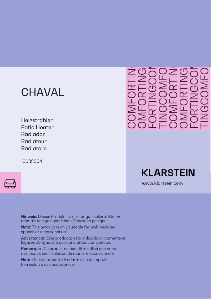 Page 1 de la notice Manuel utilisateur Klarstein Chaval