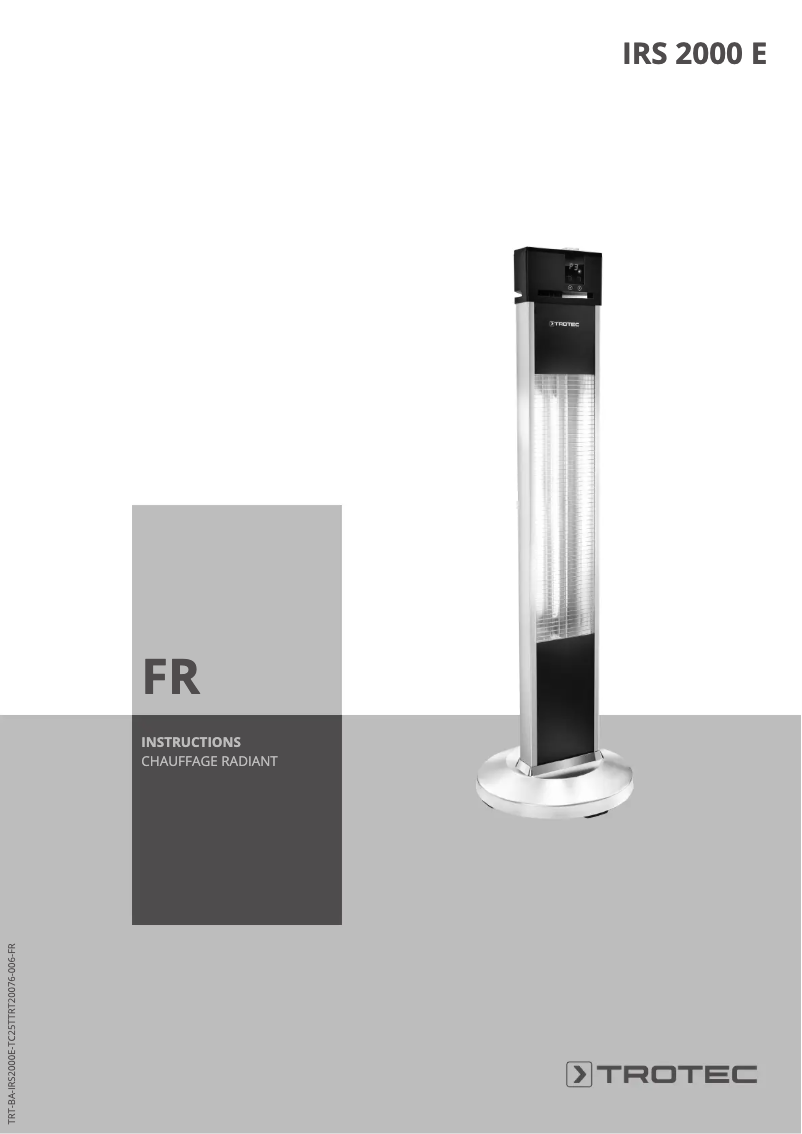 Page 1 de la notice Manuel utilisateur Trotec IRS 2000 E
