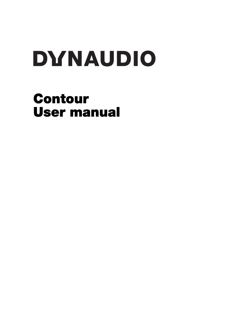 Page 1 de la notice Manuel utilisateur Dynaudio Contour 20