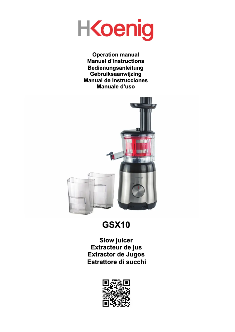 Página 1 del manual Manual de usuario H.Koenig GSX10