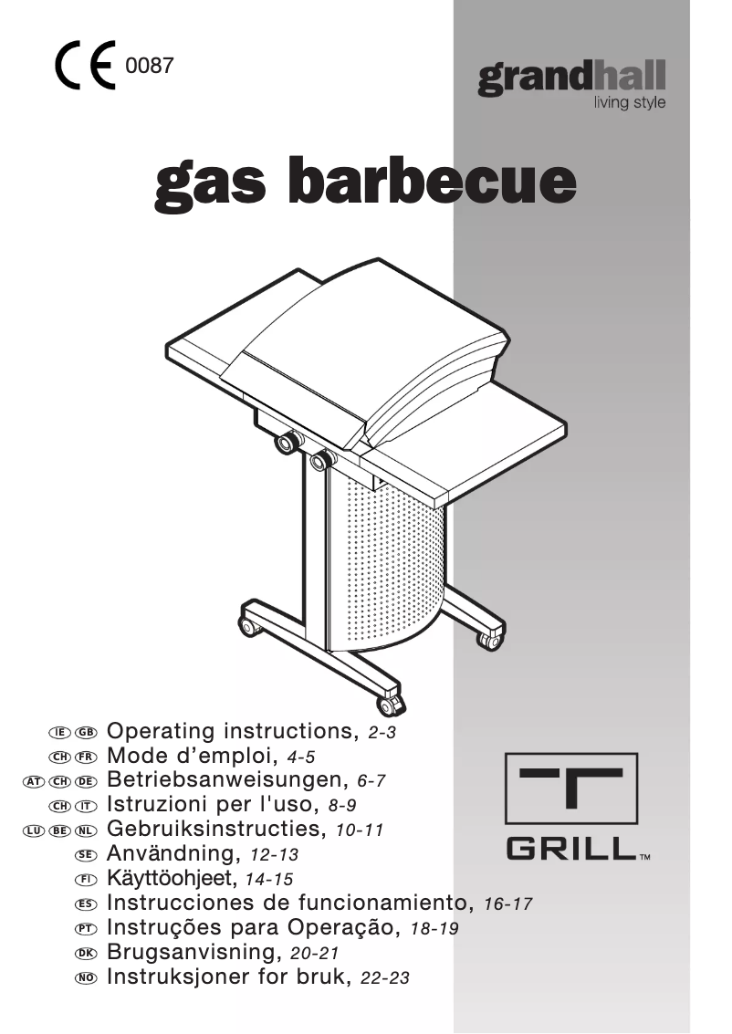 Page 1 of the manual User Manual Grandhall T Grill