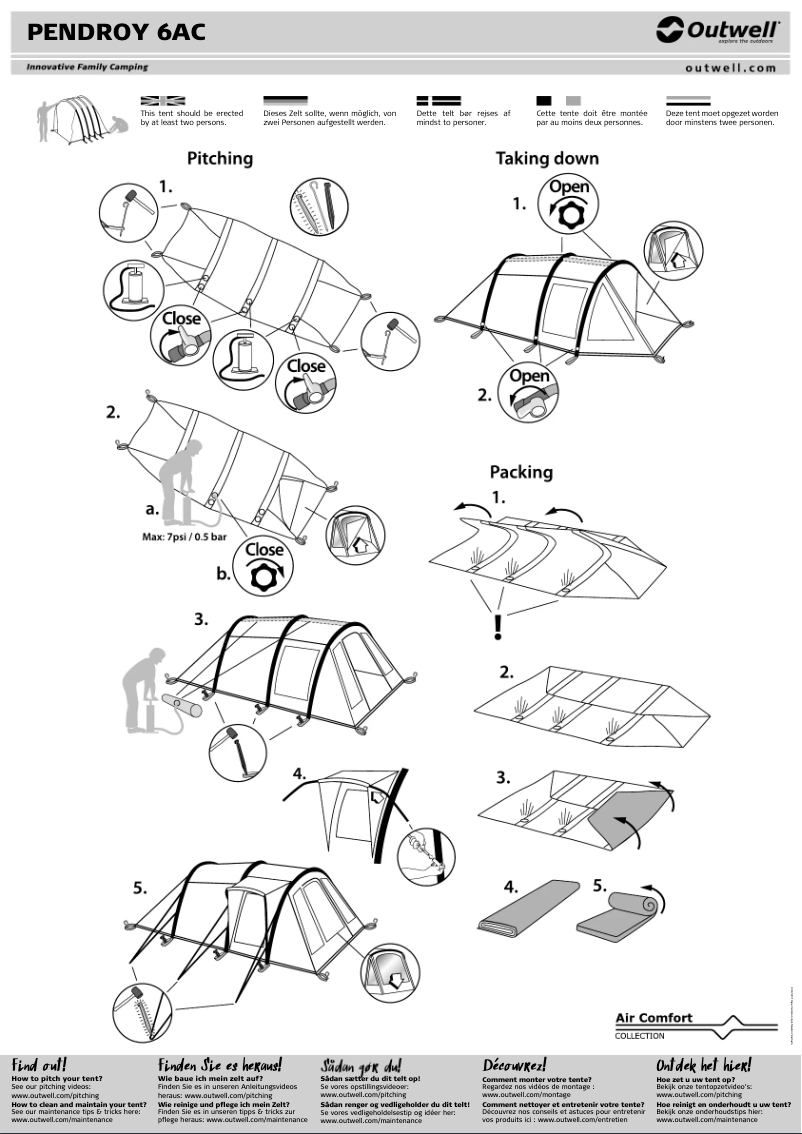 Page 1 de la notice Manuel utilisateur Outwell Pendroy 6AC