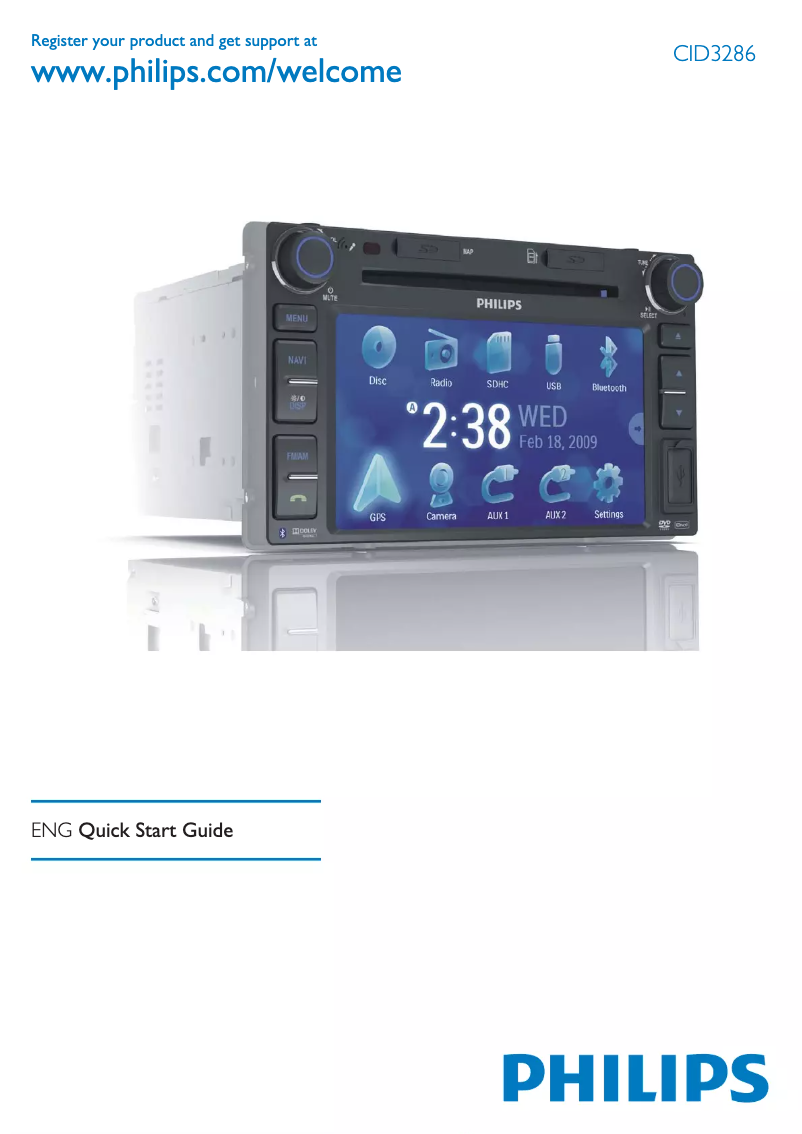 Page 1 de la notice Guide de démarrage rapide Philips CID3286