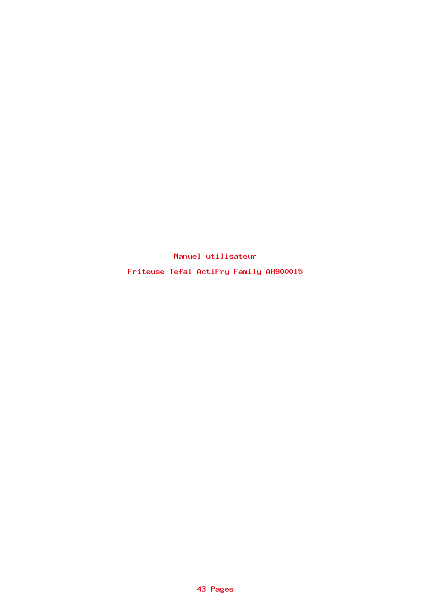 Page 1 de la notice Manuel utilisateur Tefal ActiFry Family AH900015