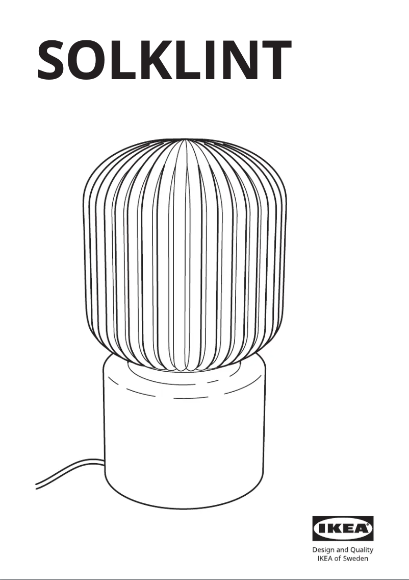 Page 1 de la notice Manuel utilisateur Ikea SOLKLINT 704.642.80