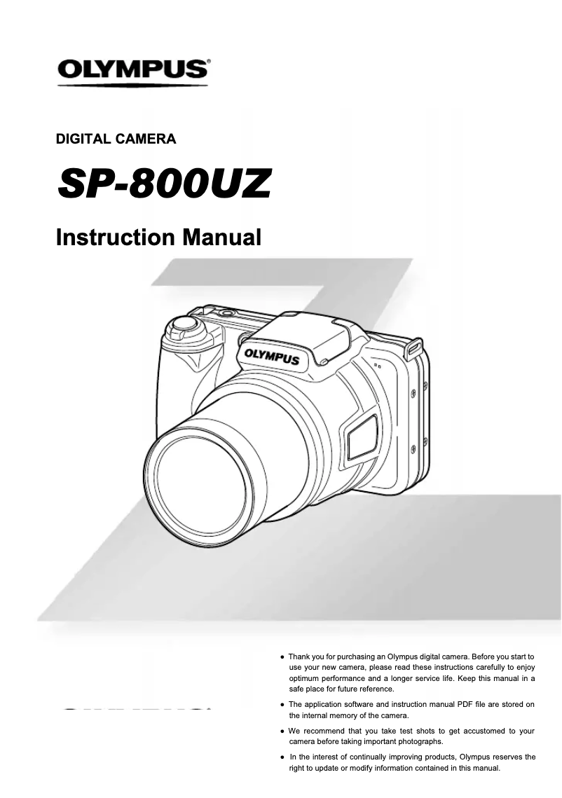 Page 1 de la notice Manuel utilisateur Olympus SP-800UZ