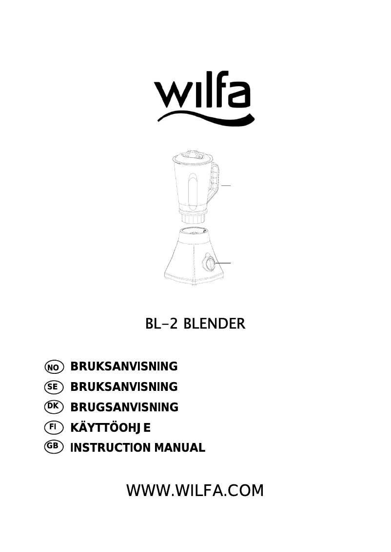 Page 1 de la notice Manuel utilisateur Wilfa Spinn BL-2