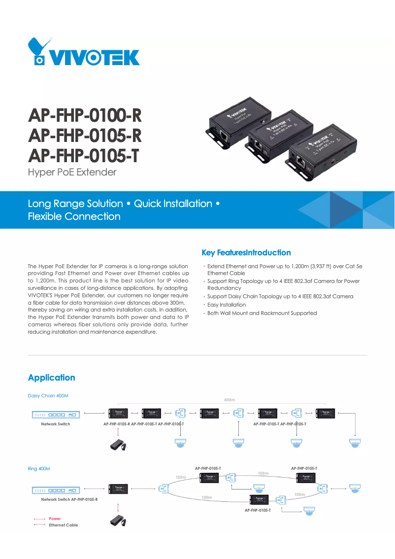 Page 1 de la notice Manuel utilisateur Vivotek AP-FHP-0100-R