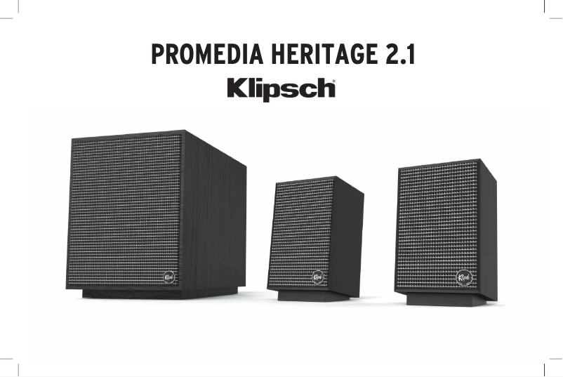 Page 1 de la notice Manuel utilisateur Klipsch Promedia Heritage 2.1