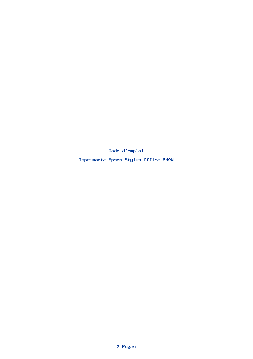 Page 1 de la notice Mode d'emploi Epson Stylus Office B40W
