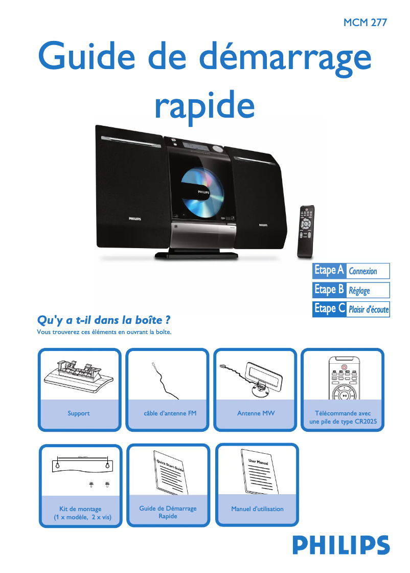 Página 1 del manual Guía de inicio rápido Philips MCM277