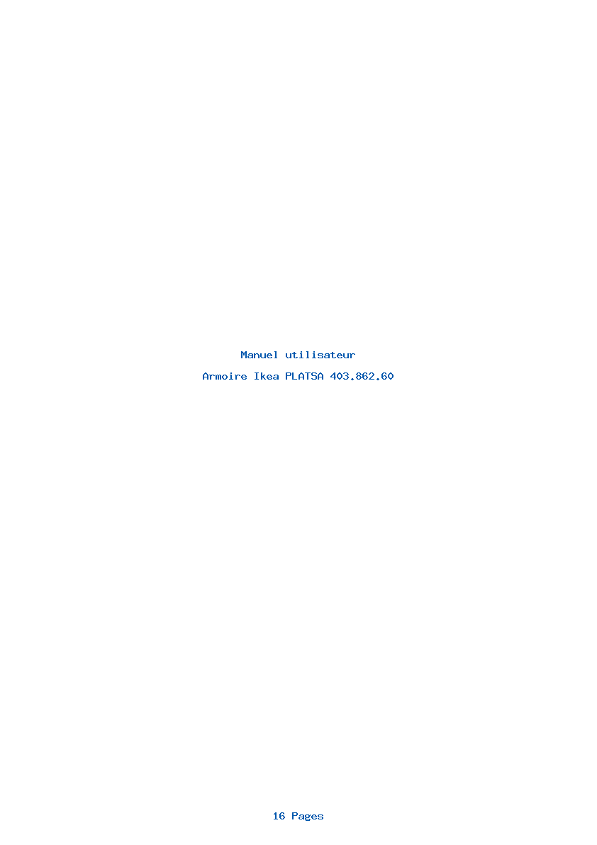 Page 1 de la notice Manuel utilisateur Ikea PLATSA 403.862.60