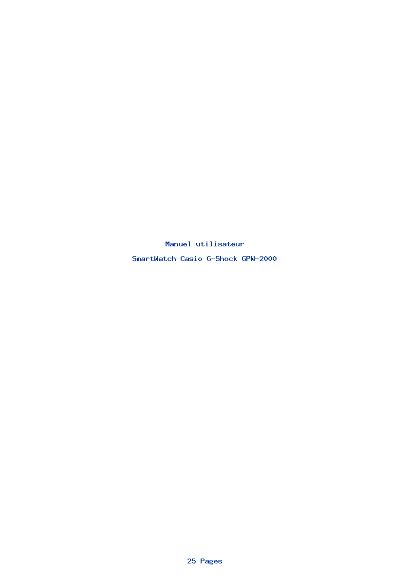 Page 1 de la notice Manuel utilisateur Casio G-Shock GPW-2000