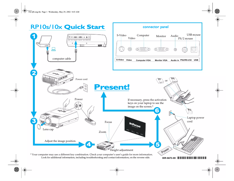 Page 1 de la notice Manuel utilisateur InFocus RP10s
