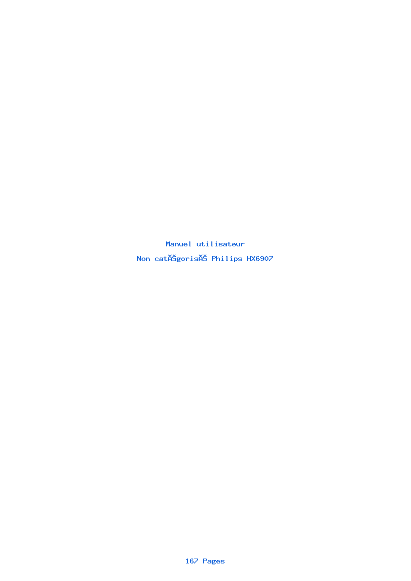 Page 1 de la notice Manuel utilisateur Philips HX6907