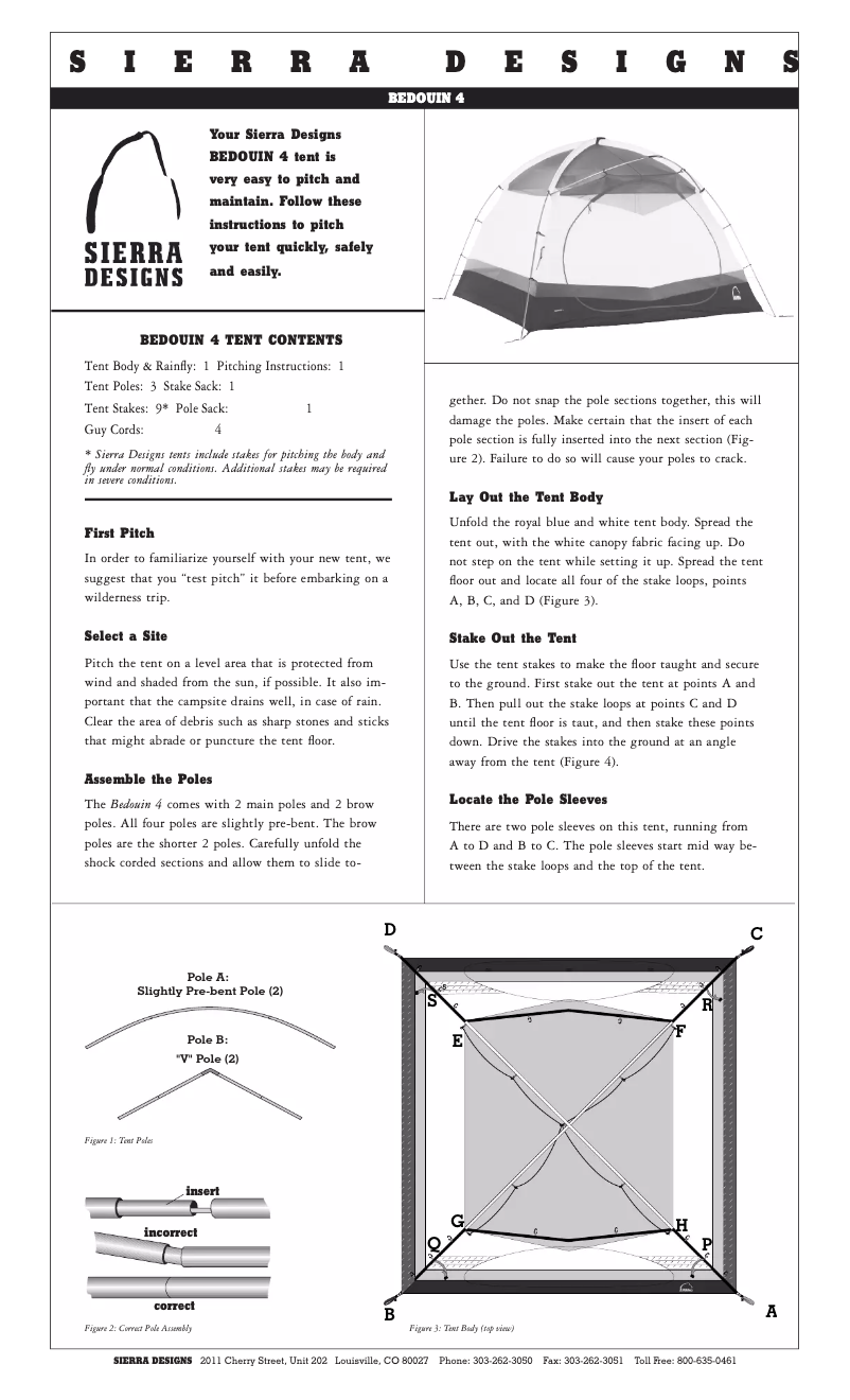 Página 1 del manual Manual de usuario Sierra Designs Bedouin 4