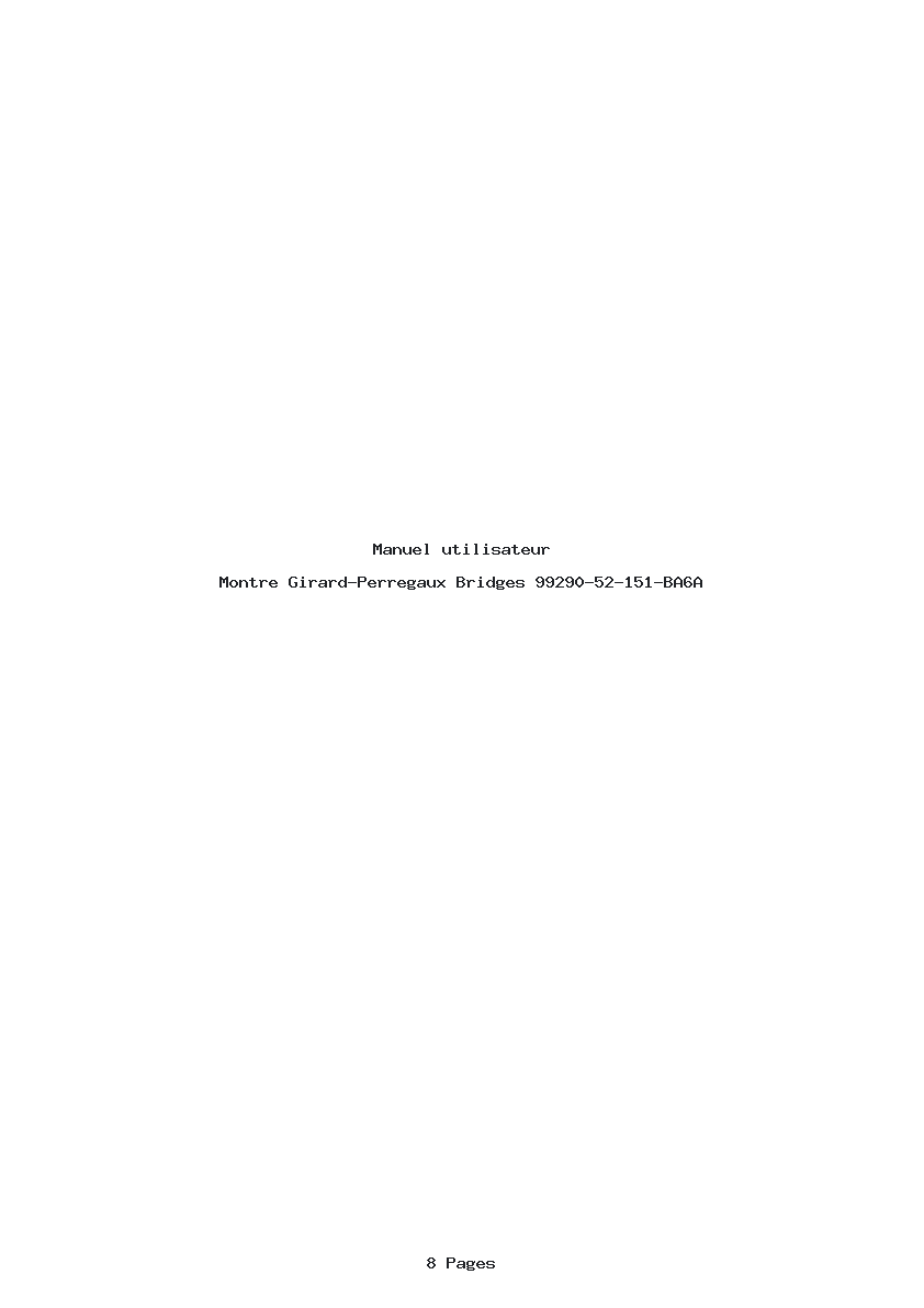 Page 1 de la notice Manuel utilisateur Girard-Perregaux Bridges 99290-52-151-BA6A