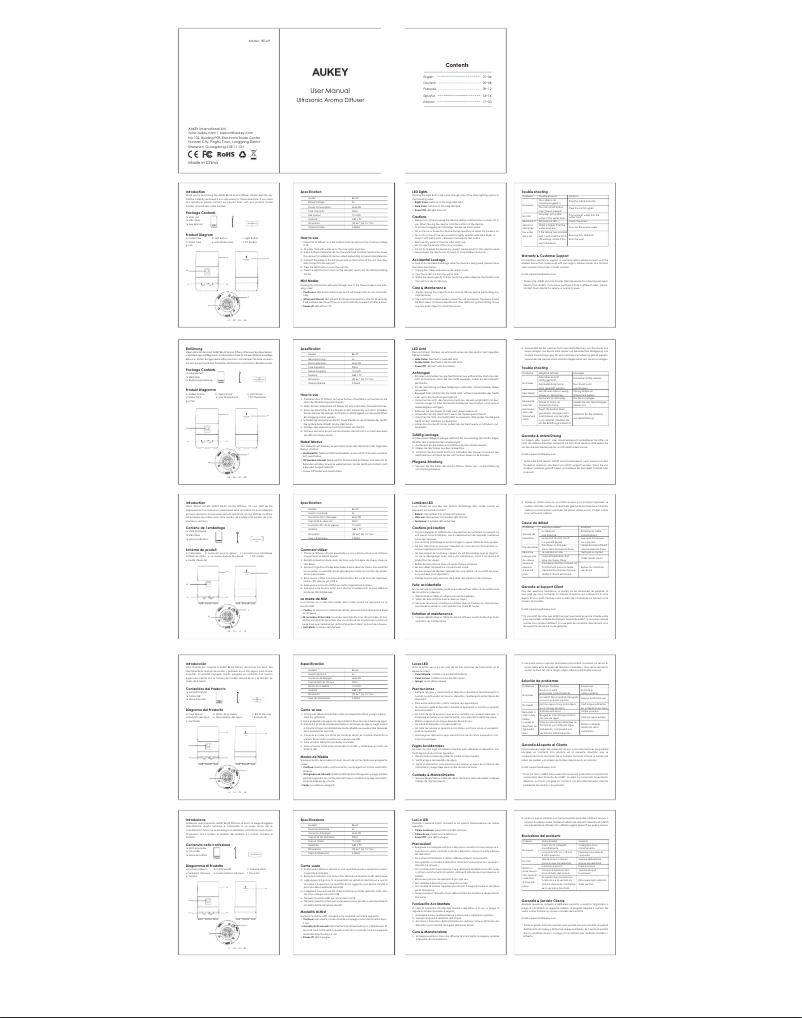 Page 1 de la notice Manuel utilisateur Aukey LT-ST35