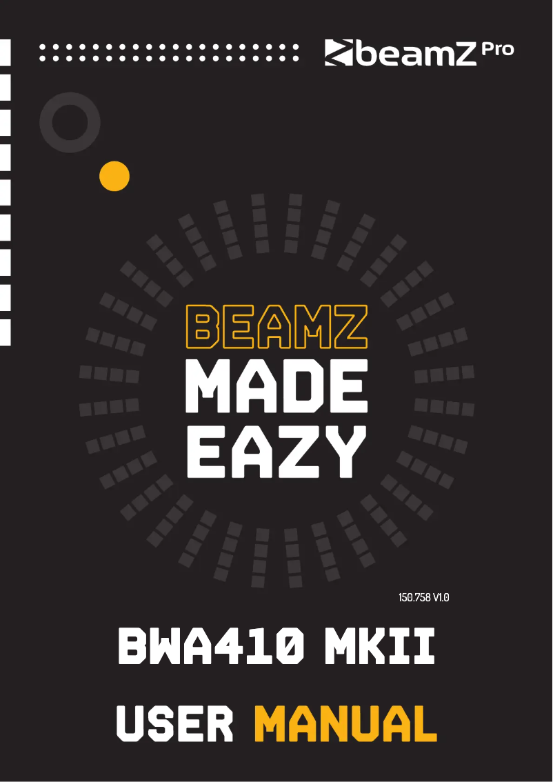 Page 1 de la notice Manuel utilisateur BeamZ BWA410