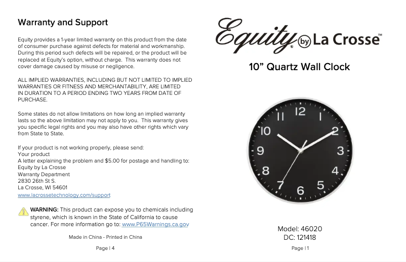 Página 1 del manual Manual de usuario La Crosse Technology 46020