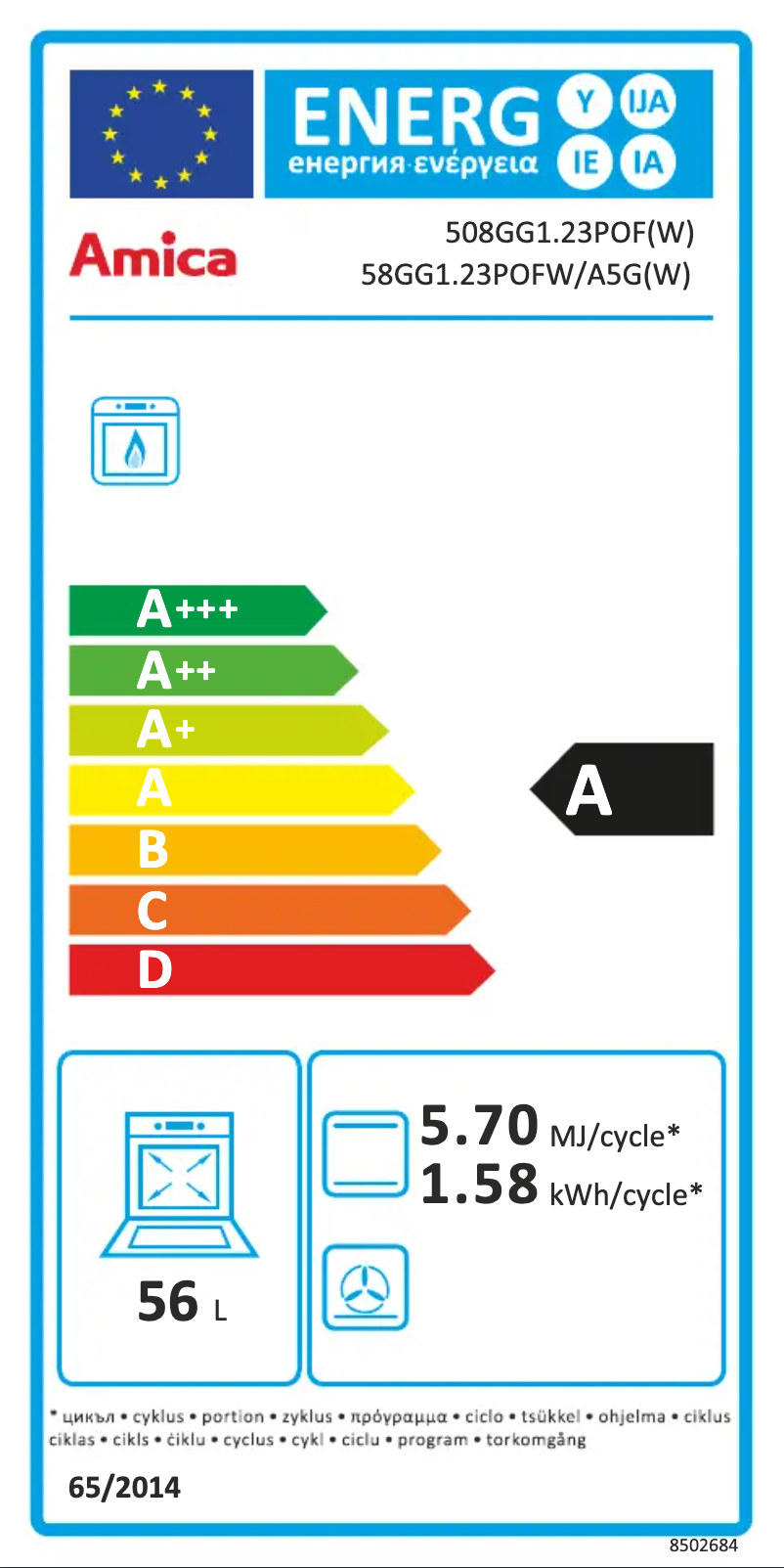 Page 1 de la notice Manuel utilisateur Amica A5G(W)