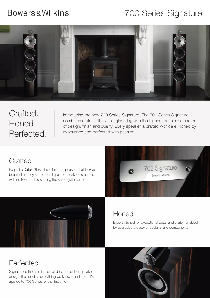 Page 1 de la notice Fiche technique Bowers & Wilkins 705 S2